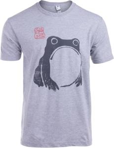 Japanese Grumpy Frog Graphic T-Shirt for Teens Men Women Japan Anime Clothing Matsumoto Hoji Tee Shirt - (Men,XL) Heather Grey