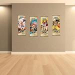 One Piece Anime Wall Scroll, Japanese Version Wanted Posters Collection, Decorative Art Print with Hanging Accessories, 27.5" L x 9.8" W (Luffy)