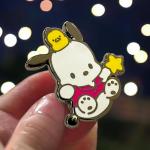 KOZUKI White Star Anime Dog Pin, Hard Enamel, Small