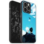 Akatxezy Anime Case for iPhone 12, 9H Tempered Glass Back with Soft TPU Bumper, Shockproof Manga Design Protective Cover