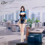 Wahohousee Anime Girl Figure 1/6 Scale 11.02in Professional Attire Cute Figures with Warm-Sensitive Paint & Shimmering Clothing, Desktop Figurine PVC Collection Model, Anime Fans Workplace Decor