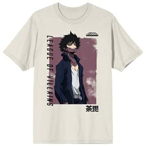 My Hero Academia Dabi Distressed Box Crew Neck Short Sleeve Tofu Men's T-Shirt-XXL Off-White