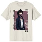 My Hero Academia Dabi Distressed Box Crew Neck Short Sleeve Tofu Men's T-Shirt-XXL Off-White