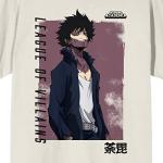 My Hero Academia Dabi Distressed Box Crew Neck Short Sleeve Tofu Men's T-Shirt-XXL Off-White