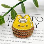 Cute Cat Chocolate Badge Pin - Cooperation Series - Enamel Lapel Pin - Plated Badge for Clothing, Bags, and Lanyards