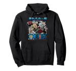 One Piece Anime Retro Straw Hat Crew Cast Collage Pullover Hoodie