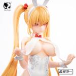 Wahohousee Anime Figures 18.11in 1/4 Scale Girl Figure with Tracking Eyes & Warm-Sensitive Paint, Cute Twintail Bunny Girl Figure PVC Collection Model, Anime Fans Desktop Decoration Gift for Adult