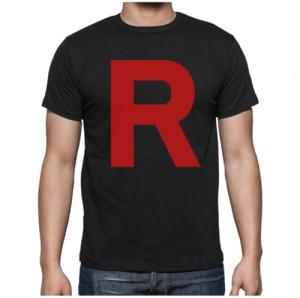 Tstars Team Rocket Shirt - R Letter Halloween Themed T-Shirt for Men - Funny Anime Tee XX-Large Black