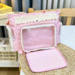 cute kawaii ita bag crossbody tote bag, pin display with Insert bow large messenger bag crossbody, cute tote bags with zipper ruffle y2k, kpop japanese trendy purse aesthetic