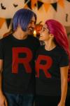 Tstars Team Rocket Shirt - R Letter Halloween Themed T-Shirt for Men - Funny Anime Tee XX-Large Black