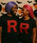 Tstars Team Rocket Shirt - R Letter Halloween Themed T-Shirt for Men - Funny Anime Tee XX-Large Black