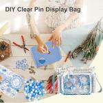 Ita Bag,DIY Pin Display Bag with Insert and Accessories,4 Color Anime Kawaii Ita Crossbody Purse with Adjustable Straps,Lace Cute Itabag with Clear Pocket, Y2K Shoulder Bags for Women(Blue)