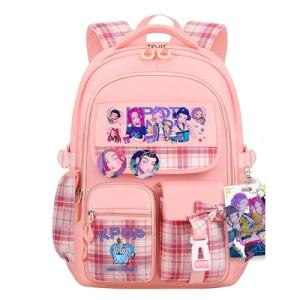 Vivixilan K-POP Backpack with Cute Accessories Anime Cartoon Anti-Theft Travel New Semester Gifts Bag With Casual Routine