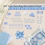 Ita Bag,DIY Pin Display Bag with Insert and Accessories,4 Color Anime Kawaii Ita Crossbody Purse with Adjustable Straps,Lace Cute Itabag with Clear Pocket, Y2K Shoulder Bags for Women(Blue)