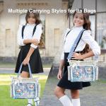 Ita Bag,DIY Pin Display Bag with Insert and Accessories,4 Color Anime Kawaii Ita Crossbody Purse with Adjustable Straps,Lace Cute Itabag with Clear Pocket, Y2K Shoulder Bags for Women(Blue)