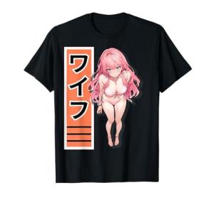 Vibrant Anime Girl Waifu Kawaii Design for Manga and Otaku T-Shirt