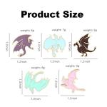 Liasun Cute Enamel Pin Set Lapel Pins Brooches Cartoon Brooch Badge Pins for Clothes Bags Backpack for Women (Dragon Set)