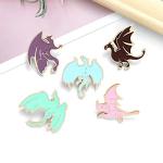 Liasun Cute Enamel Pin Set Lapel Pins Brooches Cartoon Brooch Badge Pins for Clothes Bags Backpack for Women (Dragon Set)