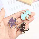 Liasun Cute Enamel Pin Set Lapel Pins Brooches Cartoon Brooch Badge Pins for Clothes Bags Backpack for Women (Dragon Set)