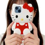 CLQLC Anime Cat Soft Silicone Case for iPhone 13/14/15,Fashion Kawaii Soft Silicone Animal tective Gel Shockof Gel Back Cover