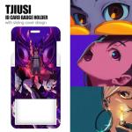 TJIUSI Anime Badge Holder with Retractable Reel Silly Name Tag Card Holder Anime ID Badge Retractable Clip with Funny Alligator Clip for Nurses Student Teacher Women Men