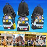 Pokemon Backpack for Kids Teens Boys Girls, Pikachu Anime Backpacks, Bag for Daycare Sports Vacation Travel, School Gift (Black Grid)