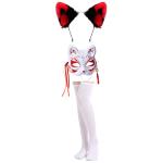 Japanese Anime red Black Kimono Fox Rabbit Cosplay Costume Furry Fox Ear with Socks 5XL