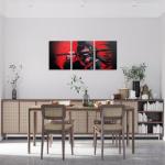 Japanese Anime Canvas Wall Art For Kids, Anime Girl Artwork Posters 12"X 16" Japanese Girl Picture Wall Decor, Kawaii Animation Red Black Painting For Living Room Kitchen Dining Room Wall Decor