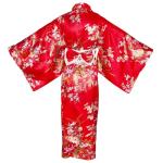 CRFASIBE Japanese Kimono Geisha Costume Asian Dress Cosplay Anime Halloween Costume Yukata Women Fancy Robe 5pcs(Red)