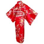 CRFASIBE Japanese Kimono Geisha Costume Asian Dress Cosplay Anime Halloween Costume Yukata Women Fancy Robe 5pcs(Red)