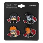 Naruto Akatsuki Itachi Obito Kisame Nagato Red Cloud Embossed Anime Manga Enamel Pin 4 Pack