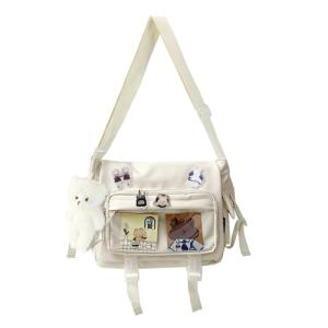 FUKEFUKEUS Kawaii Crossbody Ita Bag for Women with Pin and Pendant-Japanese Messenger Bags Y2K Shoulder Bag