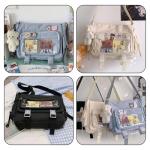 FUKEFUKEUS Kawaii Crossbody Ita Bag for Women with Pin and Pendant-Japanese Messenger Bags Y2K Shoulder Bag