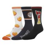 Bioworld Dragon Ball Z Stripe AOP and Logo Mens Athletic Crew Socks 3 Pack