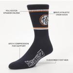 Bioworld Dragon Ball Z Stripe AOP and Logo Mens Athletic Crew Socks 3 Pack