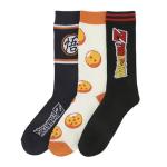 Bioworld Dragon Ball Z Stripe AOP and Logo Mens Athletic Crew Socks 3 Pack
