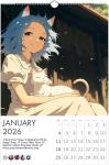 2026 Anime Life Wall Calendar by Kaleidoscope Artisan – A Year of Captivating Anime Art with Holidays (Modern, Large 11”x16.5” Display Size)
