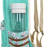 Roffatide Anime Backpack Canvas Dots Work Backpack Green Weekend Bag Printed Backpack