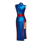 DUNHAO COS Women's Chi Chi Cosplay Costume Anime Blue Cheongsam Dress Halloween Outfit - XS
