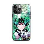 Akatxezy Anime Phone Case for iPhone 16e, Iconic Manga Glossy 9H Tempered Glass Back & Silicone Bumper Shockproof Protective Cover