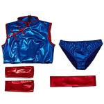 DUNHAO COS Women's Chi Chi Cosplay Costume Anime Blue Cheongsam Dress Halloween Outfit - XS