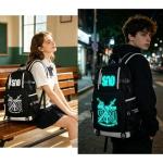 Roffatide Anime Sword Art Online Backpack Luminous School Bag SAO Laptop Backpack with USB Charging Port & Headphone Port