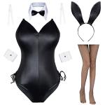 Womens Bunny Costume Girl Suit Senpai Cosplay Anime Role Costume One Piece Bodysuit Removable Padded with Stockings Set(2XL)