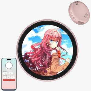 Personalized Anime Photo Pin: 1.8" IPS Touchscreen Digital Badge for Custom Videos & GIFs - Unique Christmas Gift for Fans, Backpacks, Jackets