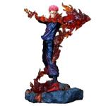 MABAIUDE JJK Figure Itadori Yuji Statue - 1/6 Scale Fighting Pose Anime JJK Ryomen Sukuna Figure with Flame Scene Sculpture - PVC Figurine Collectible 30cm/12 Inches