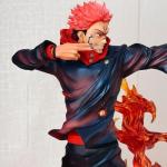 MABAIUDE JJK Figure Itadori Yuji Statue - 1/6 Scale Fighting Pose Anime JJK Ryomen Sukuna Figure with Flame Scene Sculpture - PVC Figurine Collectible 30cm/12 Inches