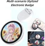 Personalized Anime Photo Pin: 1.8" IPS Touchscreen Digital Badge for Custom Videos & GIFs - Unique Christmas Gift for Fans, Backpacks, Jackets
