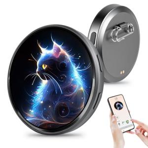 Smart Digital Display Badge with LED Pixel Screen - Interactive E-Badge Anime Pinsfor Backpacks, Digital Photo, Video & Name Tag Display - Ideal Electronic Gift for Anime Fans