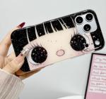 ZQHQDVL Compatible with iPhone 17 Pro Max Case, Cute Kawaii Anime Big Eyes Design with Glitter Stars, Sparkle Bling Soft TPU Shockproof Protective Cover for Women Girls