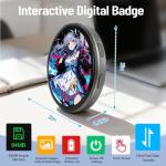 Smart Digital Display Badge with LED Pixel Screen - Interactive E-Badge Anime Pinsfor Backpacks, Digital Photo, Video & Name Tag Display - Ideal Electronic Gift for Anime Fans